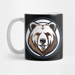 a brown bear in a circle shape Mug